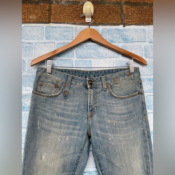 R13 Distressed Washed Paint Splatter jeans size 27 - Picture 4 of 16